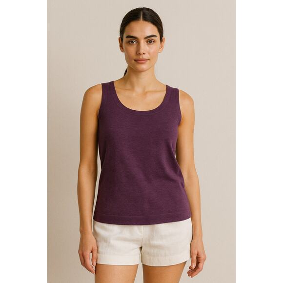 Wolford Athens Knit Tank Top Plum Purple XS Stretch Quiet Luxury Layer Minimal - Picture 1 of 4